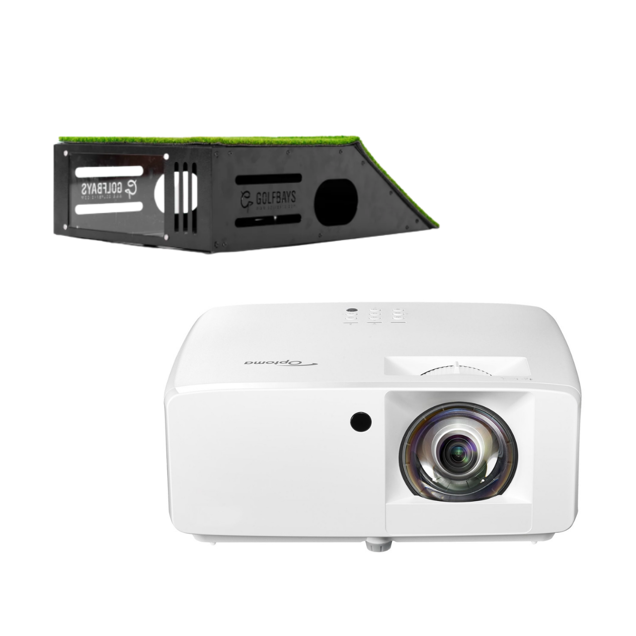 Optoma ZH451ST-projektor + GolfBays golvmonterat fodral