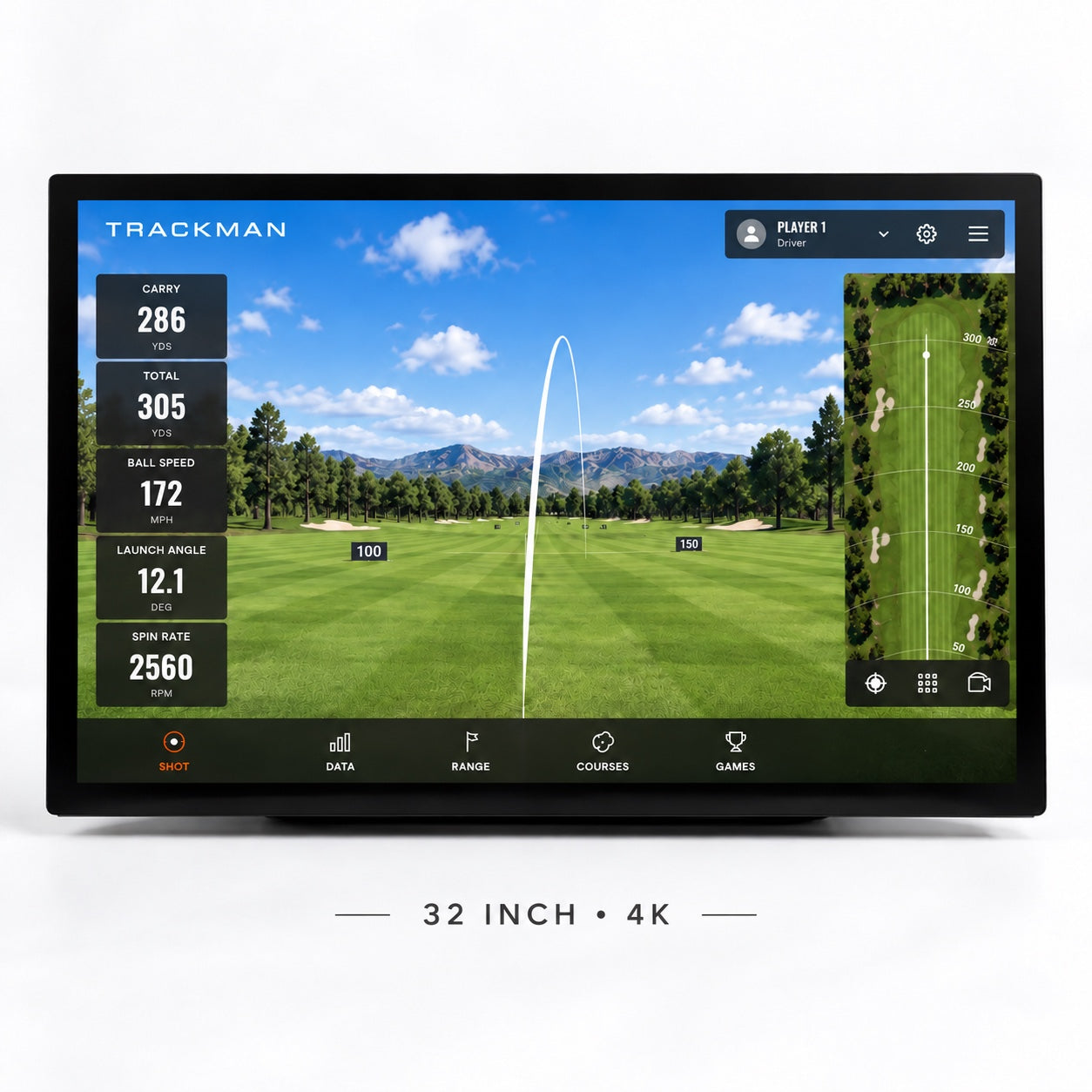 32" 4K-pekskärm för golfsimulator