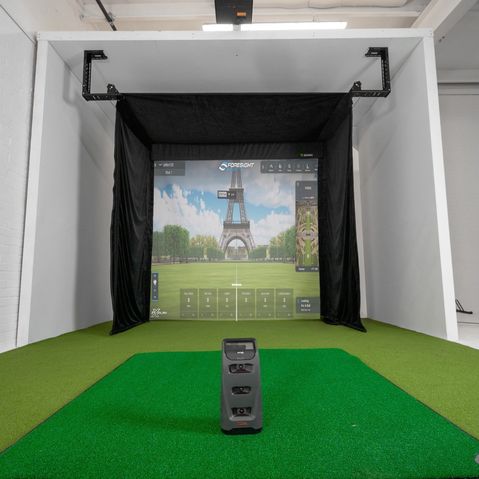 Bushnell Launch Pro Retractable Simbox Home Golf Simulator Package